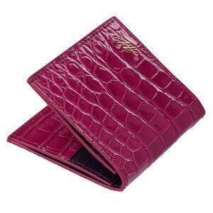 Luxury Alligator Leather Wallet – Handmade Slim Minimalist Jazzberry Jam Wallet
